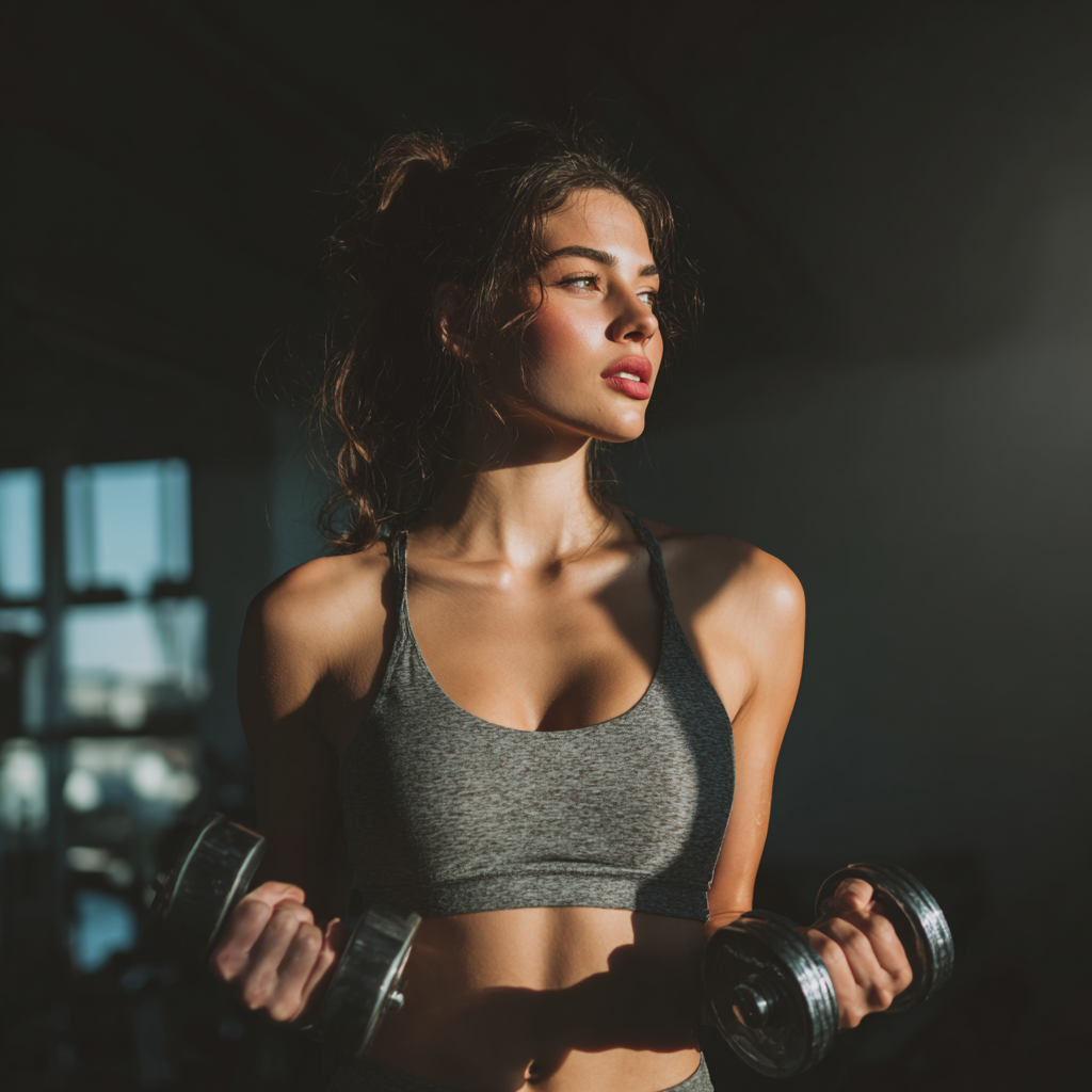 Мъж тренира във фитнес зала